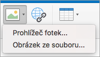 Zobrazuje možnosti vložení obrázku k podpisu.