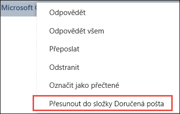 Přesunout do doručené pošty