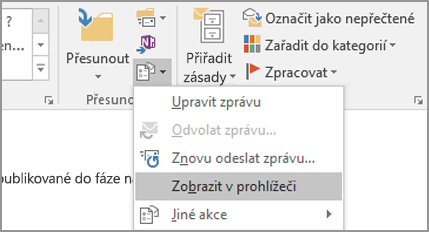 Zvolte Zobrazit v prohlížeči.