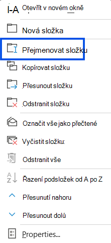 Snímek obrazovky s kurzorem nad tlačítkem Další v navigačním podokně v aplikaci Outlook na webu