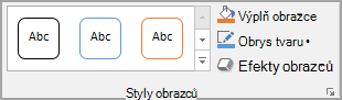 Skupina Styly obrazců aplikace Word