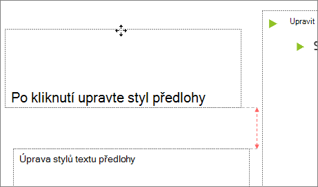Přesunutí zástupného symbolu na snímku