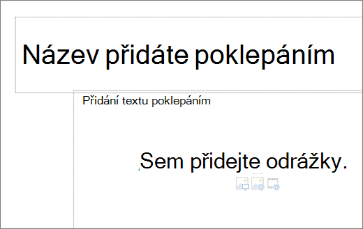 Obrázek prázdného pole pro název a prázdného textového pole ukazující, kde fungují odrážky.