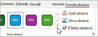 Tlačítko Více stylů obrazců