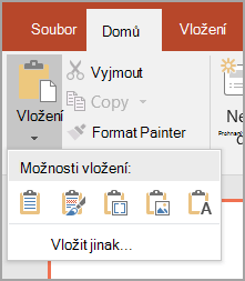 Vyberte Vložit jinak