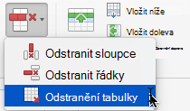 Příkaz Odstranit sloupec