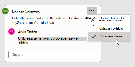 Práce s komentářem