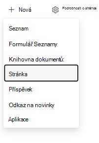 Vytvoření vstupního bodu stránky