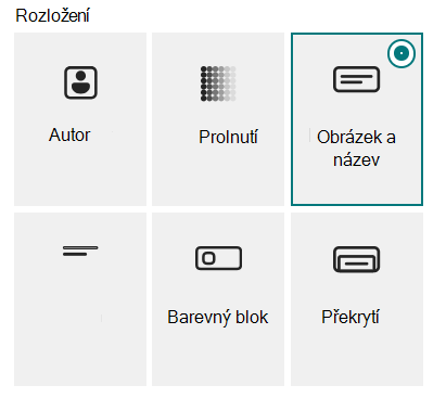 Šest rozložení pro webovou část Banner