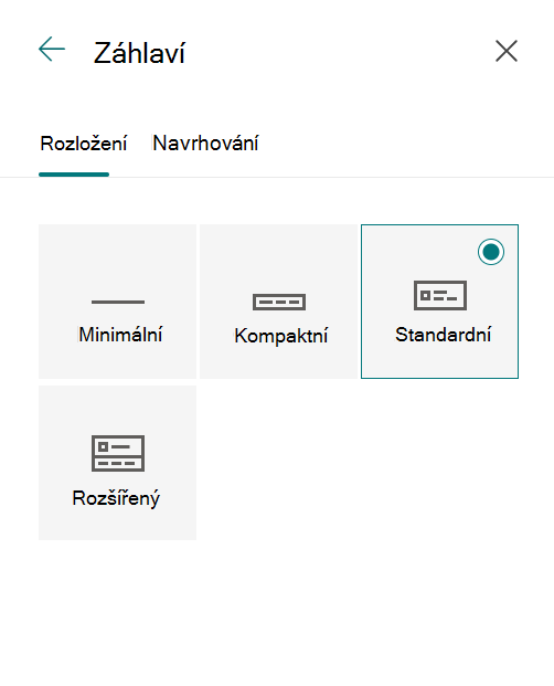 Rozložení záhlaví