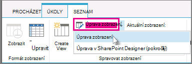Úprava zobrazení