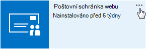 Aplikace Poštovní schránka webu s tlačítkem ... k zobrazení dalších informací.