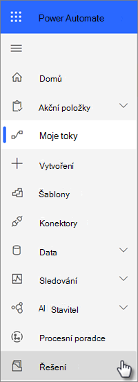 Řešení pro navigaci v Power Automate