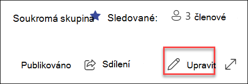 Náhled tlačítka pro úpravu stránky SharePointu