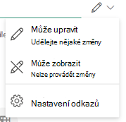 Ikona pera označuje, že příjemci můžou soubor upravovat