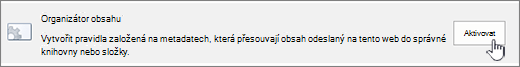 Content organzier enable button