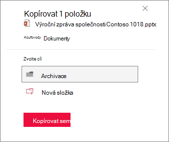 Vyberte cíl.