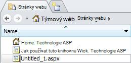 Přidání stránek v aplikaci SharePoint Designer 2010