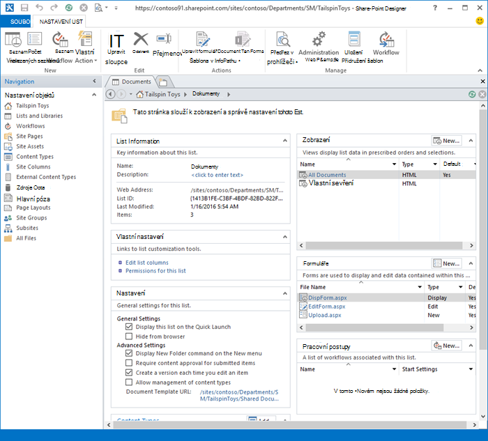 Obrázek titulní stránky SharePoint Designer 2013