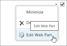 Zvýrazněná nabídka Úpravy webové části