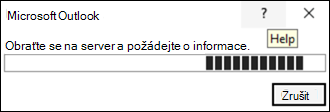 Chyba kontaktování serveru kvůli informacím v klasickém Outlooku
