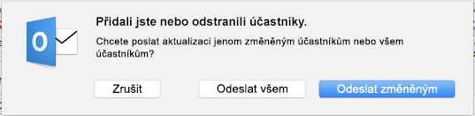 Přidali jste nebo odstranili účastníky.