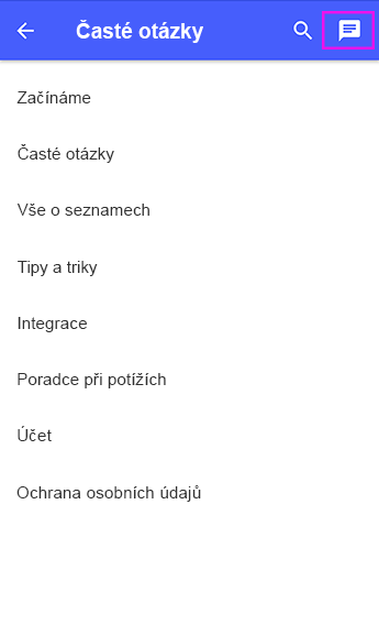 Kontaktování podpory