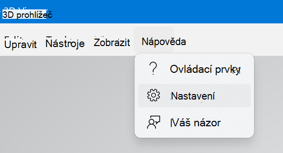 Nastavení ve 3D prohlížeči
