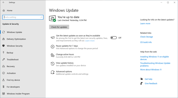 Windows Update icon.