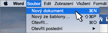 Možnost Nový dokument