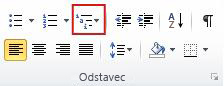 Tlačítko Víceúrovňový seznam
