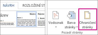 Tlačítko Ohraničení stránky