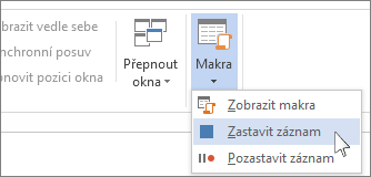 Příkaz Zastavit záznam