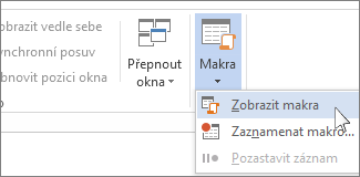 Příkaz Zobrazit makra