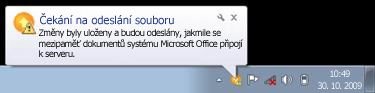 Rozevírací oznámení webu Upload Center