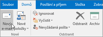 Položka dokumentu s novým e-mailem