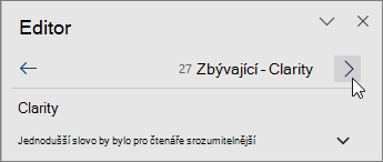 V horní části podokna editoru můžete přímo přecházet mezi jednotlivými problémy.