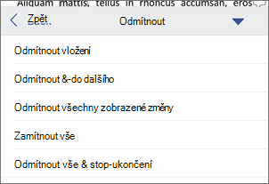 Odmítnutí sledovaných změn