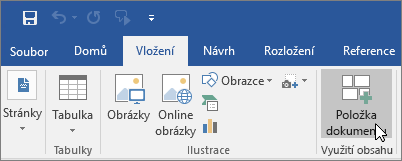 Vložení oblíbeného obsahu