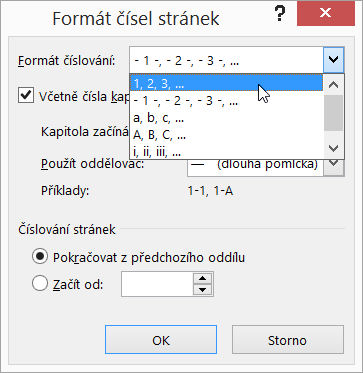 Volba formátu čísla
