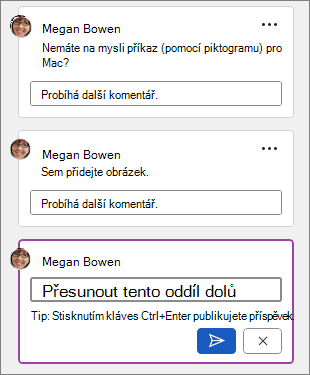 Další zpráva o probíhajícím komentáři