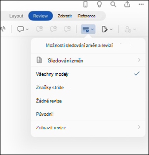 Word pro iPad možností revize