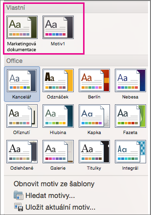 The Themes menu shows custom and built-in themes
