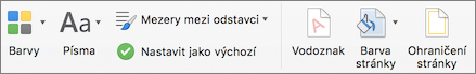Options for customizing a theme on the Design tab