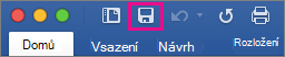 Zvýrazněná ikona Uložit na pásu karet ve Wordu 2016 pro Mac