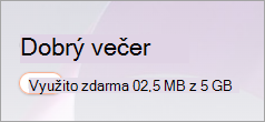 Odznak Zdarma na domovské stránce Microsoftu 365.com