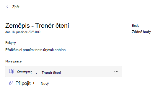 Snímek obrazovky znázorňující známku