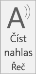 Snímek obrazovky s hlasitou funkcí Číst nahlas.