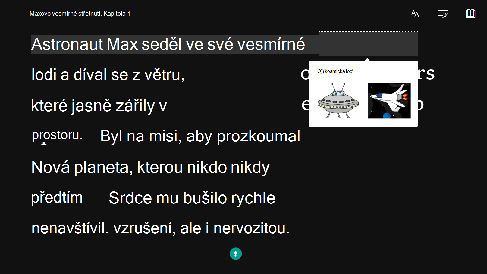 Snímek obrazovky s možností přístupnosti.