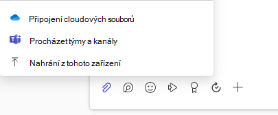 Snímek obrazovky s nabídkou možností Soubor jako příloha